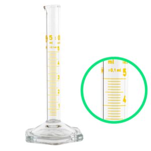 Cylinder szklany miarowy wysoki menzurka SIMAX 5ml klasa B skala brązowa