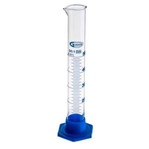 Cylinder miarowy szklany, klasa B, stopka plastikowa, Glassco - 50 ml • SKU: GLASSCO-CYL-SZK-50A