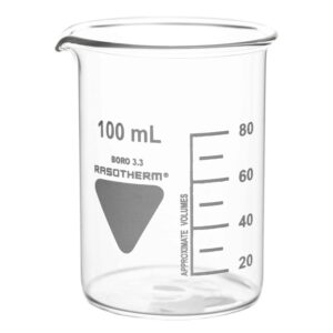 Zlewka laboratoryjna szklana niska Rasotherm® • SKU: LAB-ZLE-100RT