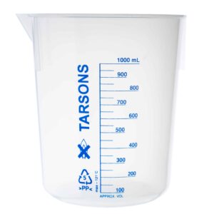 Zlewka niska z wylewem, skala niebieska, PolyLab® • SKU: T421050