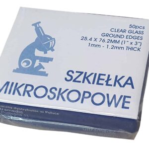 SoftMed Szkiełka podstawowe mikroskopowe, 50 szt. - z polem do opisu, szlifowane • SKU: SZK.POD.3