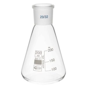 Kolba Erlenmeyera szklana ze szlifem Glassco • SKU: 071.202.17A