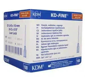 Igły iniekcyjne sterylne KD-Fine®, 100 szt. • SKU: MAT-IGL-27G-045-16