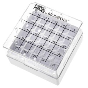 Biologix® CryoKING Kriopudełko na probówki, 25 miejsc - poliwęglan (PC) • SKU: BGX-KRI-25PC-WH