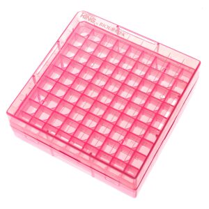 Biologix® CryoKING Kriopudełko na probówki, 81 miejsc - polipropylen (PP) - Czerwony • SKU: BGX-KRI-81PP-PK
