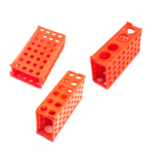 Multi statyw na probówki, 4 w 1, polipropylen PP - Czerwony • SKU: CML-STA-MUL-4CZE