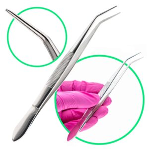 Bochem® Pęseta zagięta, ostre końce, polerowana stal 18/10