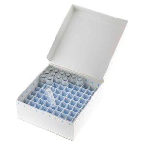 Biologix® CryoKING Pudełko do mrożenia próbek, kartonowe z klapką • SKU: BGX-ID81-WH