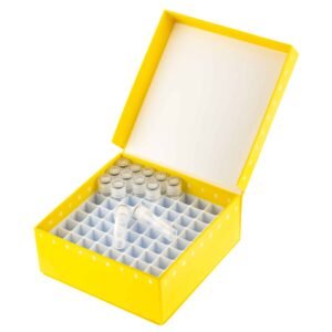 Biologix® CryoKING Pudełko do mrożenia próbek, kartonowe z klapką • SKU: BGX-ID81-YL