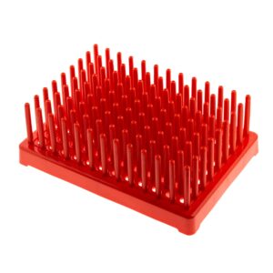 Statyw na probówki typu jeż, 96 miejsc, czerwony