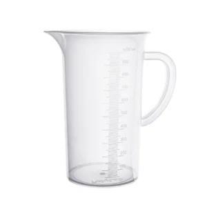 Zlewka z uchem, skala tłoczona, polipropylen (PP)